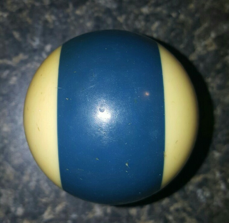 Replacement Vintage Pool Ball 10 Ball Striped Blue