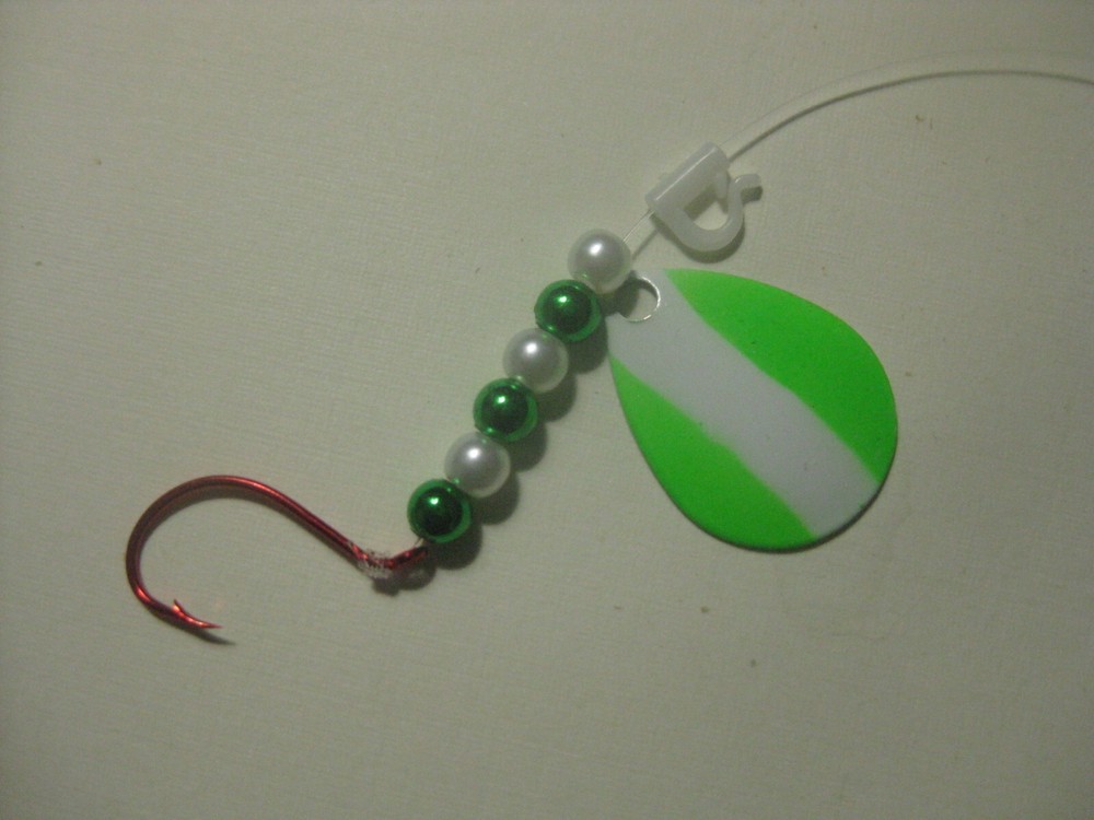 Walleye 1 Hook Spinner Rigs (Green White)