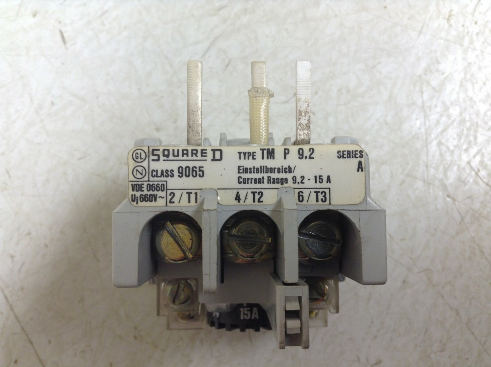 Square D 9065 TMP9.2 Overload Relay 9.2-15 Amp 9065TMP9.2 TM P 9.2