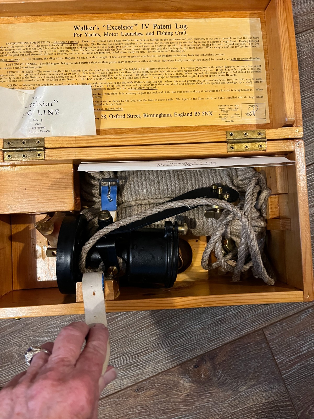 Walkers Excelsior IV Antique Ship-log never used