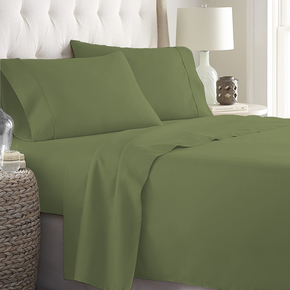 1000 Thread Count 100% Cotton Select Bedding Item US Sizes Moss Pattern
