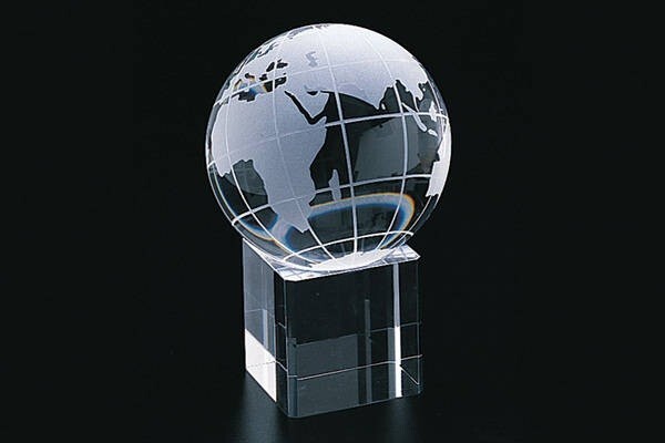 Crystal World Globe 80mm with Square Base