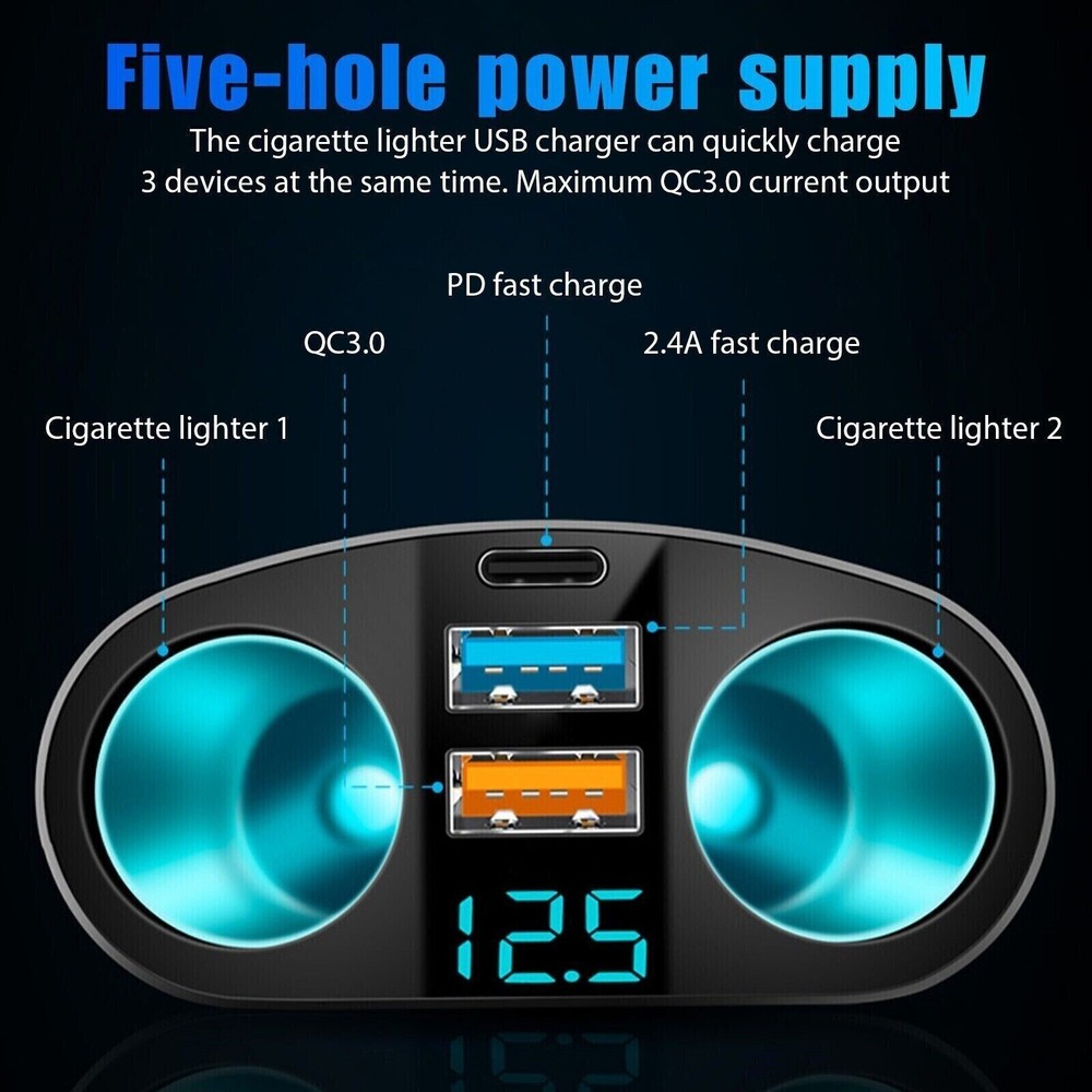 Car Cigarette Socket Battery Meter 12V Voltmeter Digital Display Voltage Gauge