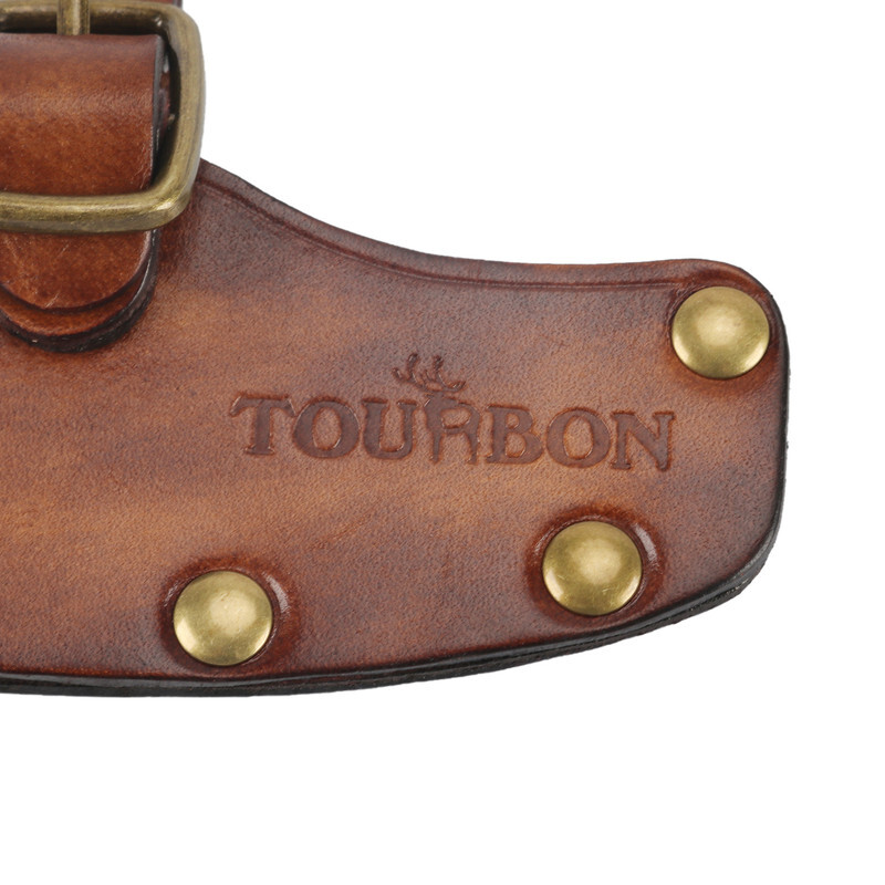 TOURBON Leather Axe Sheath 4-1/4" Blade Protection Hatchet Head Cover Adjustable