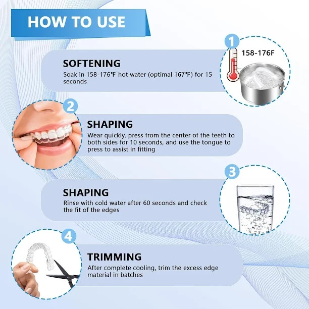 Mouth Guard 2 Sizes, Pack of 4 for Teeth Grinding at Night Clenching Moldable