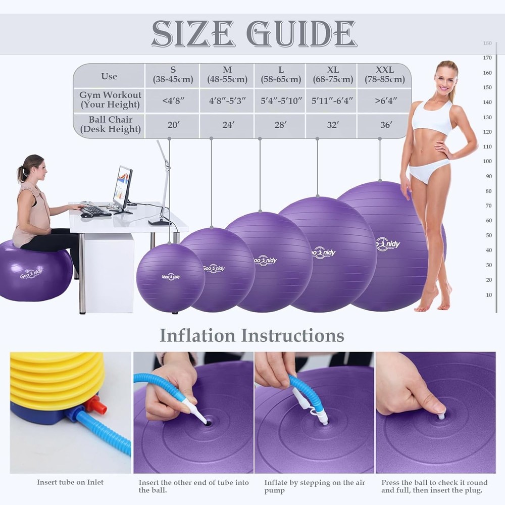 Versatile Soft Exercise & Birthing Ball – Non-Slip, Includes Inflation Pump