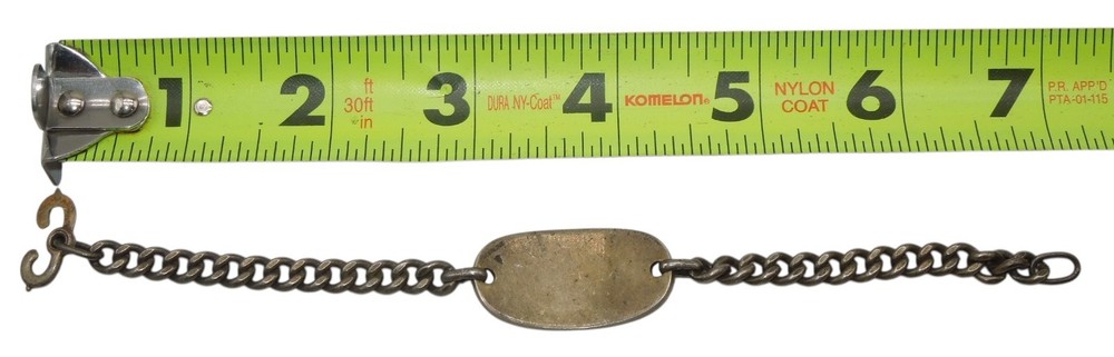 Original WWII Named US ID Bracelet Bender 26.1 grams Sterling Silver CA1