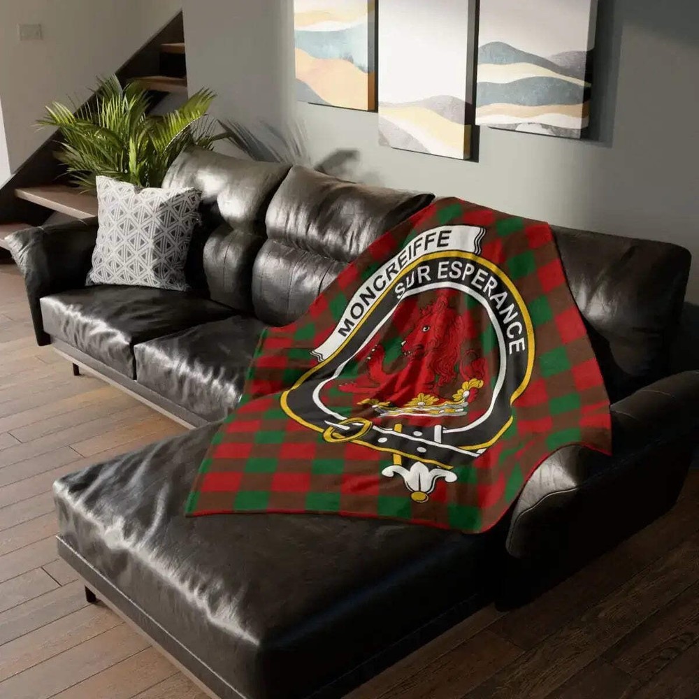 Moncrieffe Clan Crest Tartan Throw Blanket