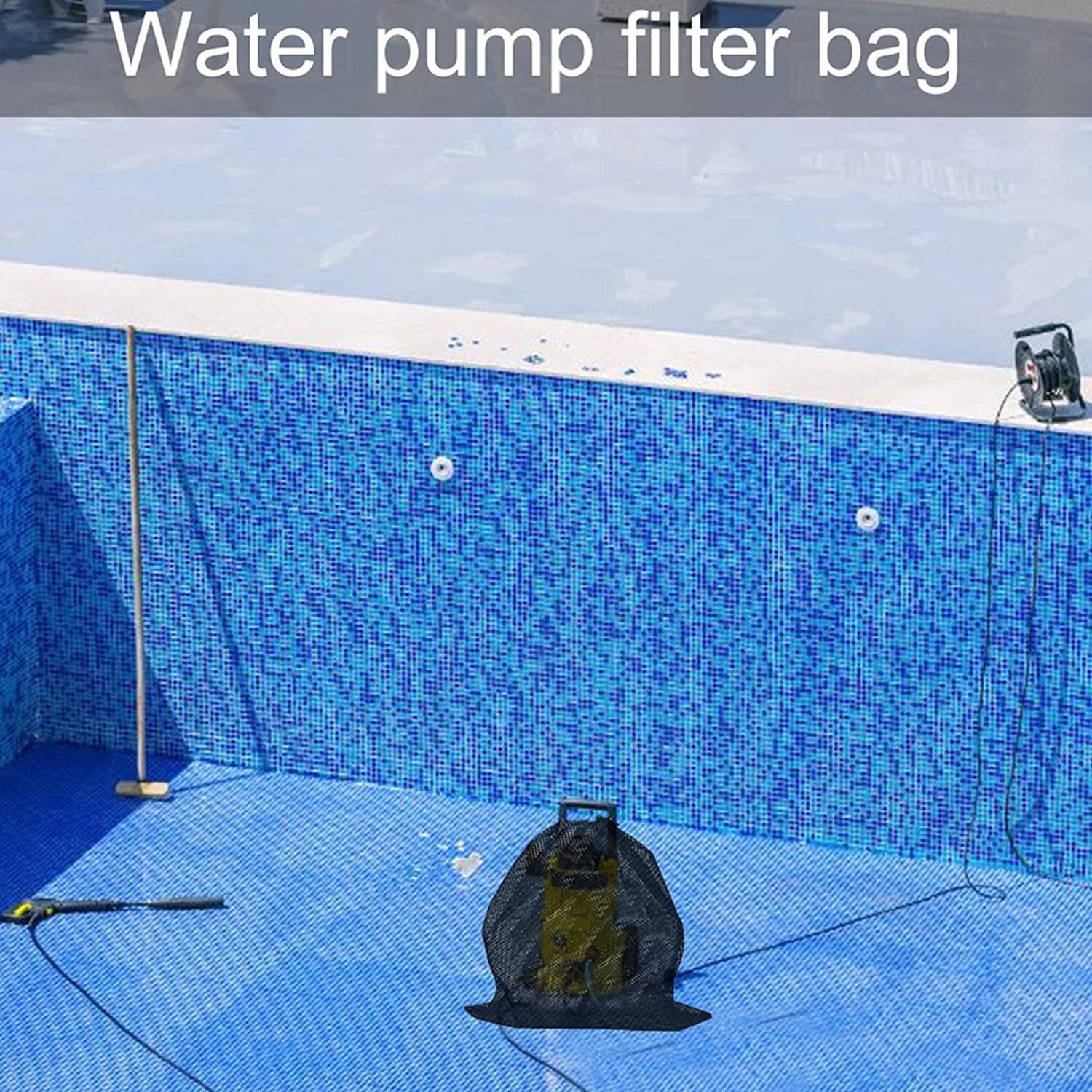 1/4Pc Water Pump Filter Net Tear Resistant Drawstring Pond Pump Barrier Mesh Bag