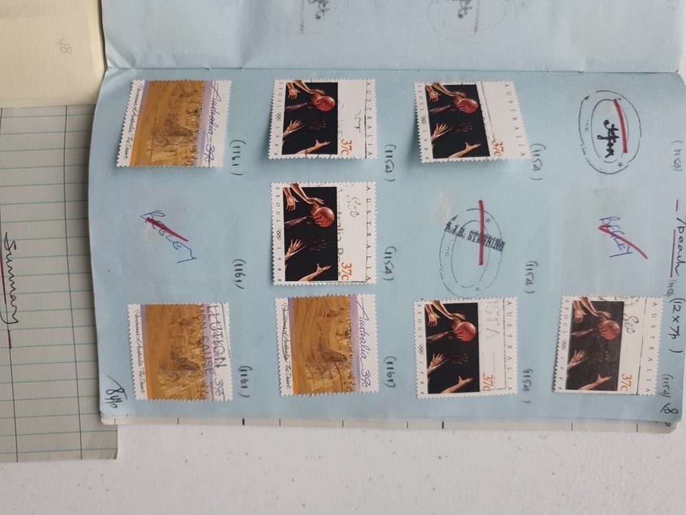 6 Stamp Approval Booklets Containing Austalia Stamps