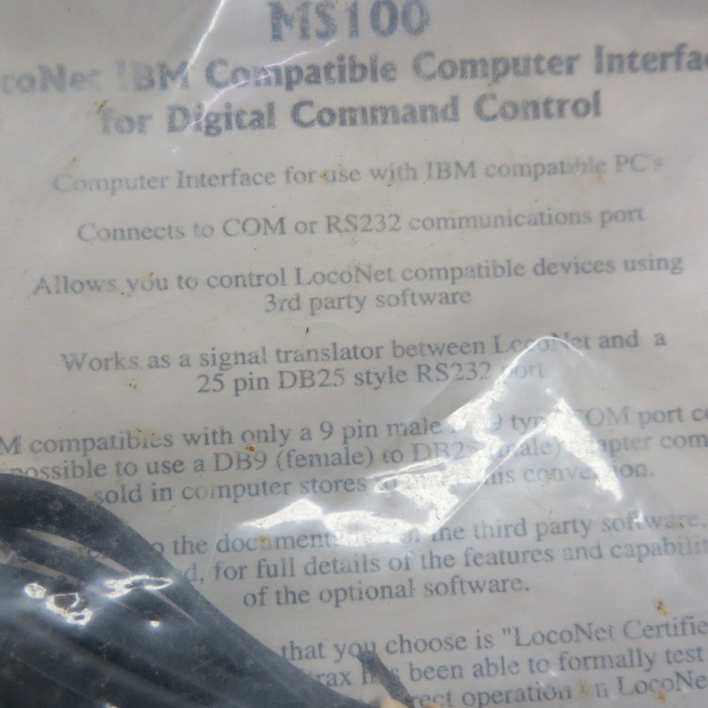 Digitrax MS100 PC Computer Interface - LocoNet IBM compatible Interface. New!