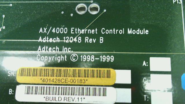 Adtech 401428 Ethernet Control Module 401428C for AX/4000 Broadband Test System