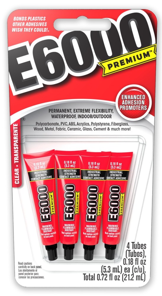E6000 Premium Clear Adhesive Mini Pack 4/Pkg-.18oz Each
