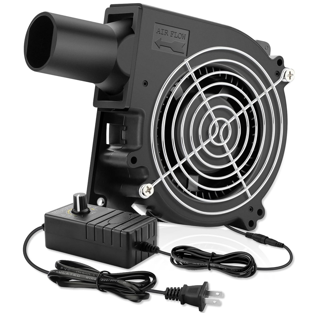 120Mm BBQ 12V Blower Fan with 110V-240V AC Plug Variable Speed Controller, Squir