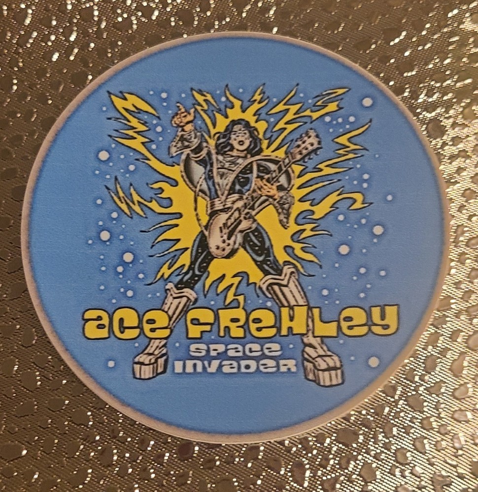 Space Ace Frehley Space Invader 3 Inch Round Sticker Kiss Guitarist