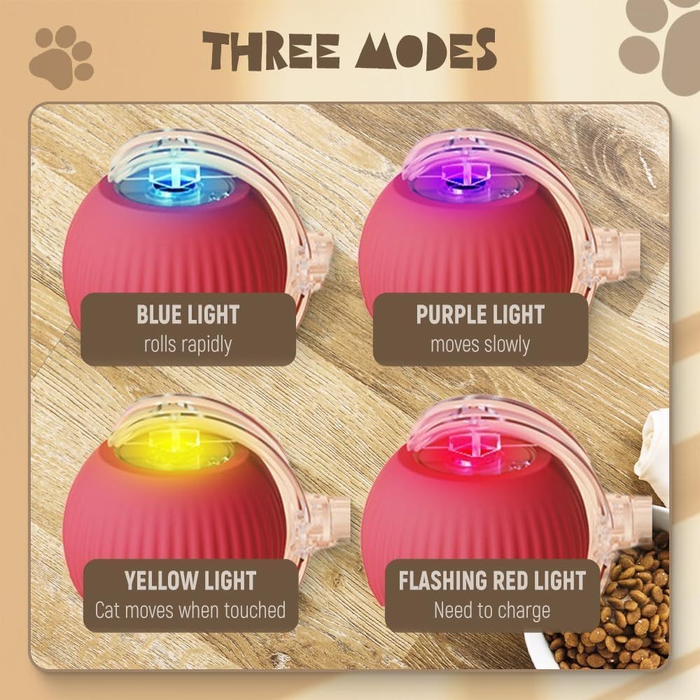 2Pcs Automatic Rolling Ball Smart Cat Dog Toy Electric Self-moving Kitten Game