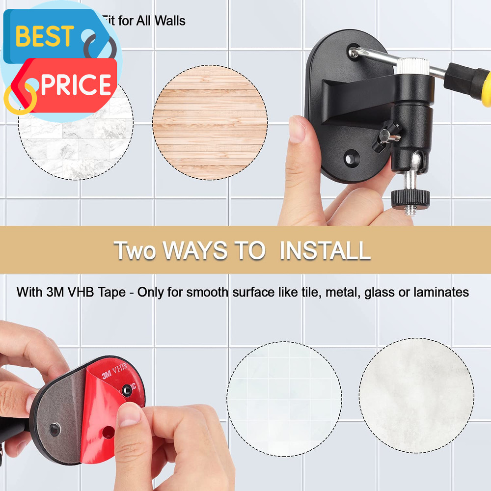 2Pack Adjustable Security Wall Mount Bracket for Ring Stick up Cam & Ring Indoor