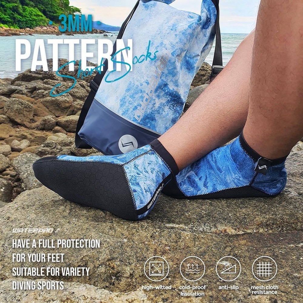 Water Pro 3mm Pattern Scuba Dive Short Socks
