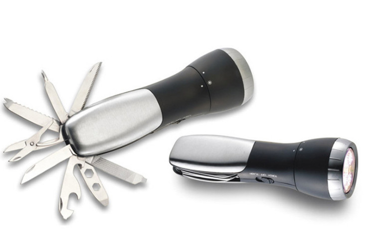 Multi functional stainless steel tool strong light flashlight