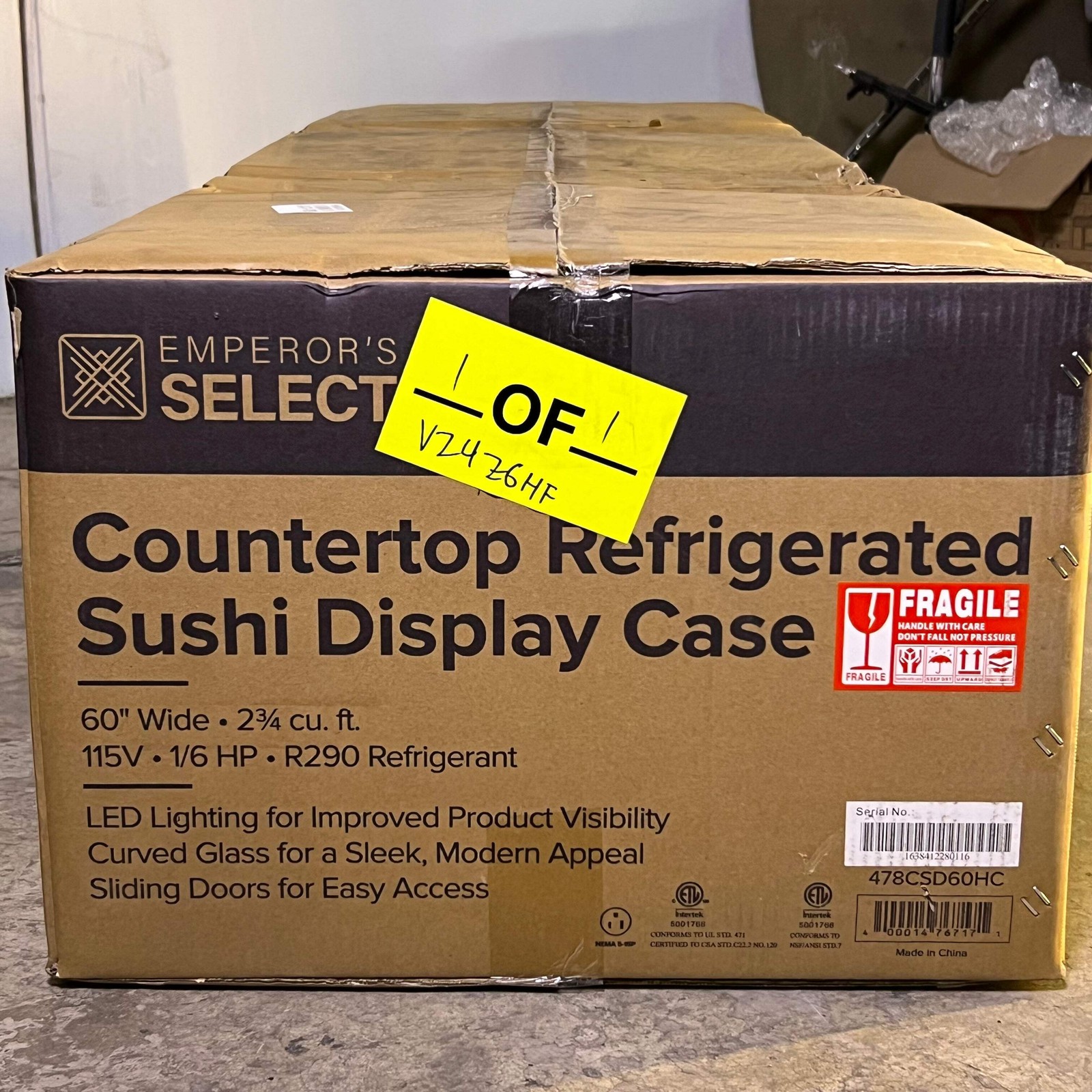 EMPEROR'S SELECT CSD-60 Countertop Refrigerated Sushi Display Case 115V 1/6HP Sz