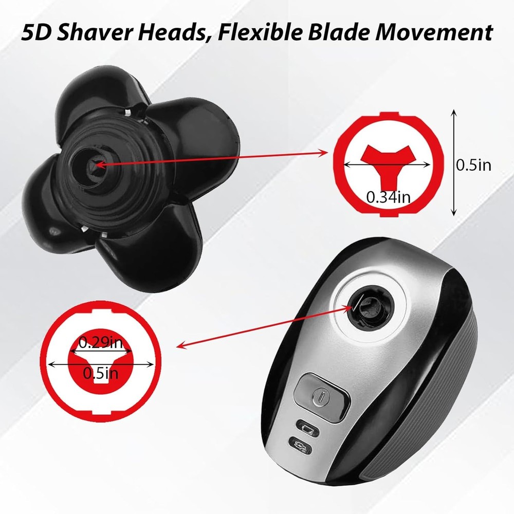 4 Pack Head Shaver Replacement Blades, 5 Blades Black