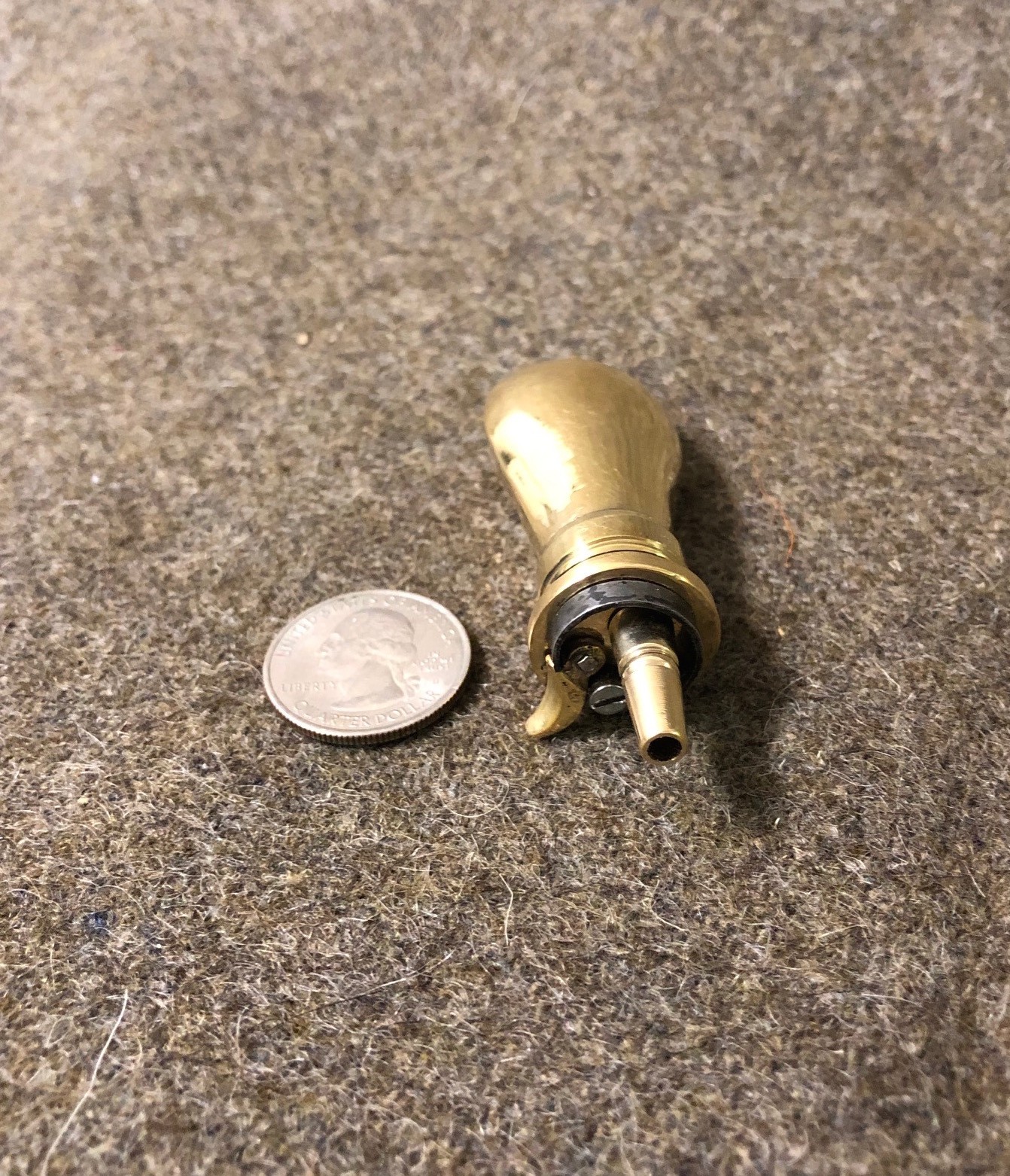 Miniature Brass Priming Flask for Flintlocks