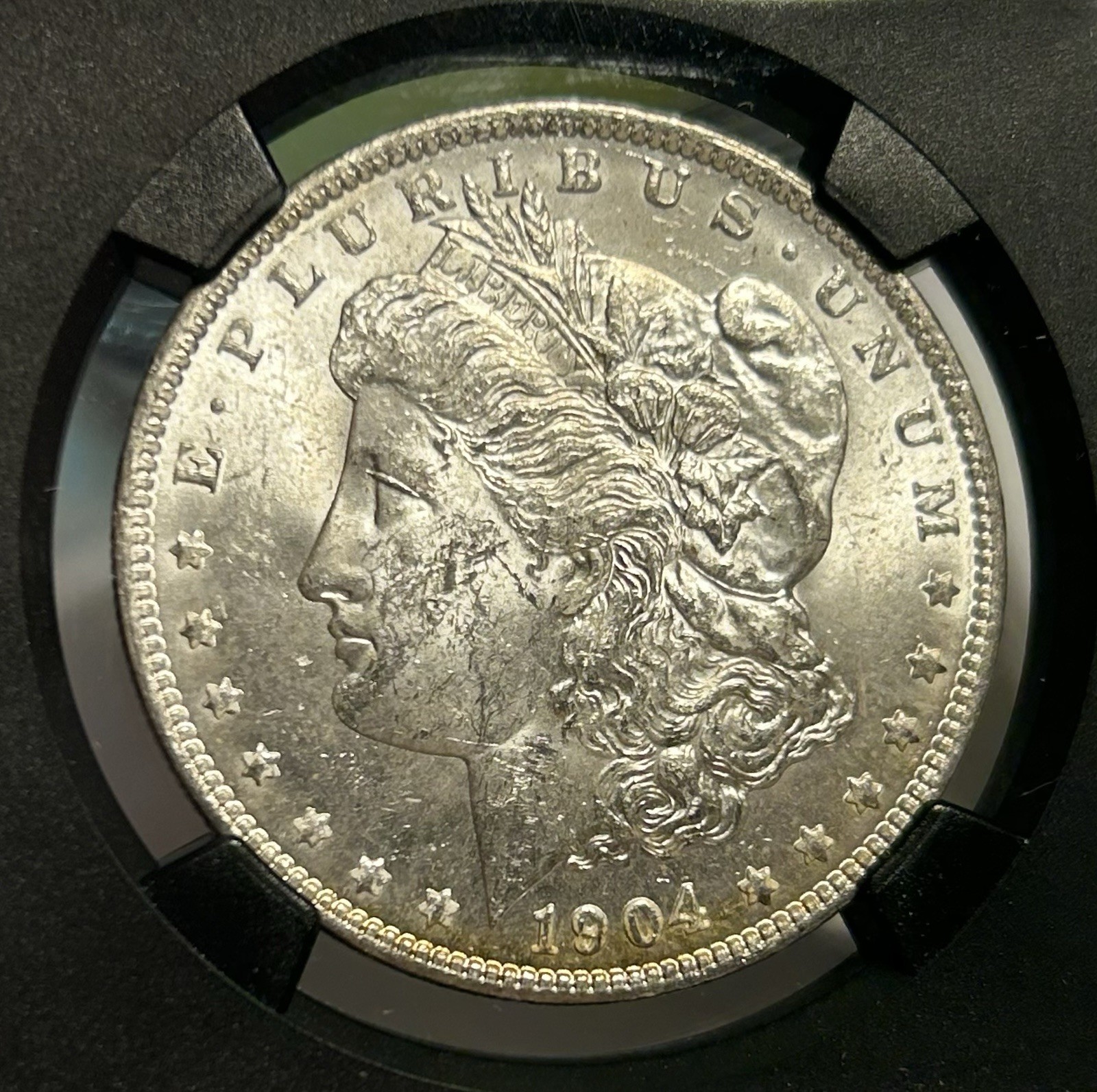 1904-O $1 Morgan Silver Dollar NGC MS61 + 1958-D BU Lincoln Cent Whatnot Labels