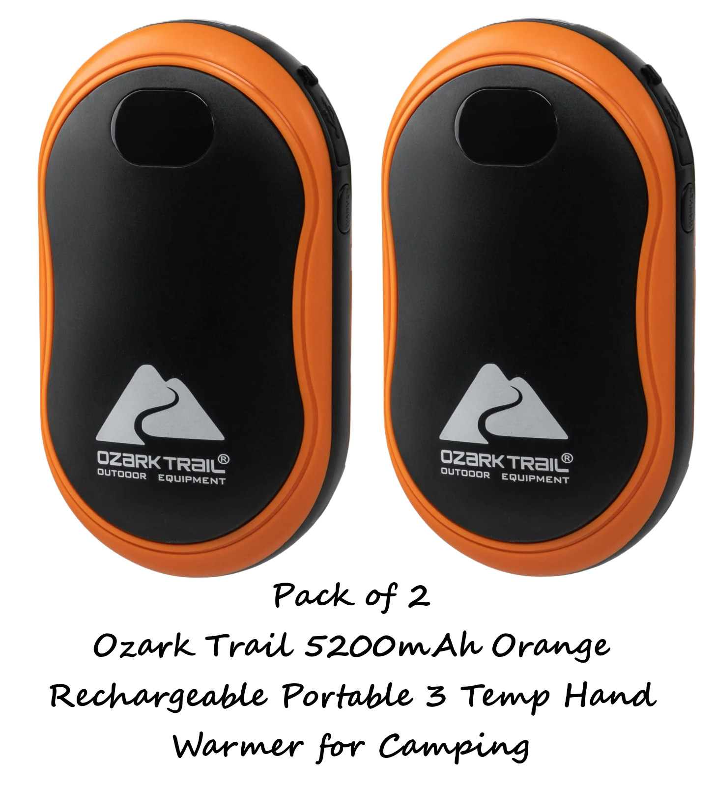 5200Mah Orange Rechargeable Portable 3 Temp Hand Warmer for Camping