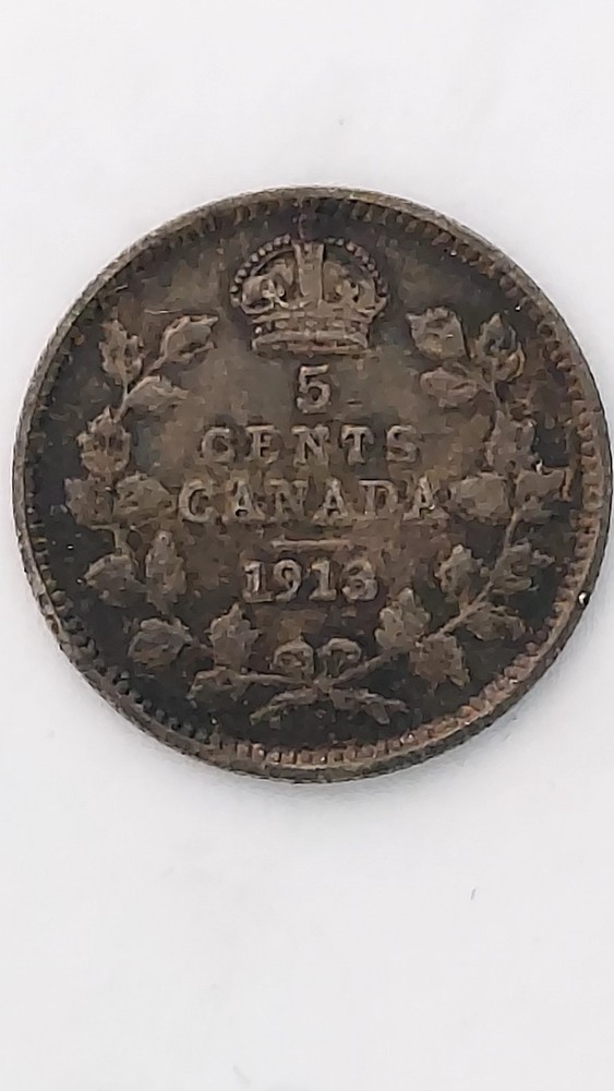 1913 Canada 5 Cent Silver. .925 Silver (#2)