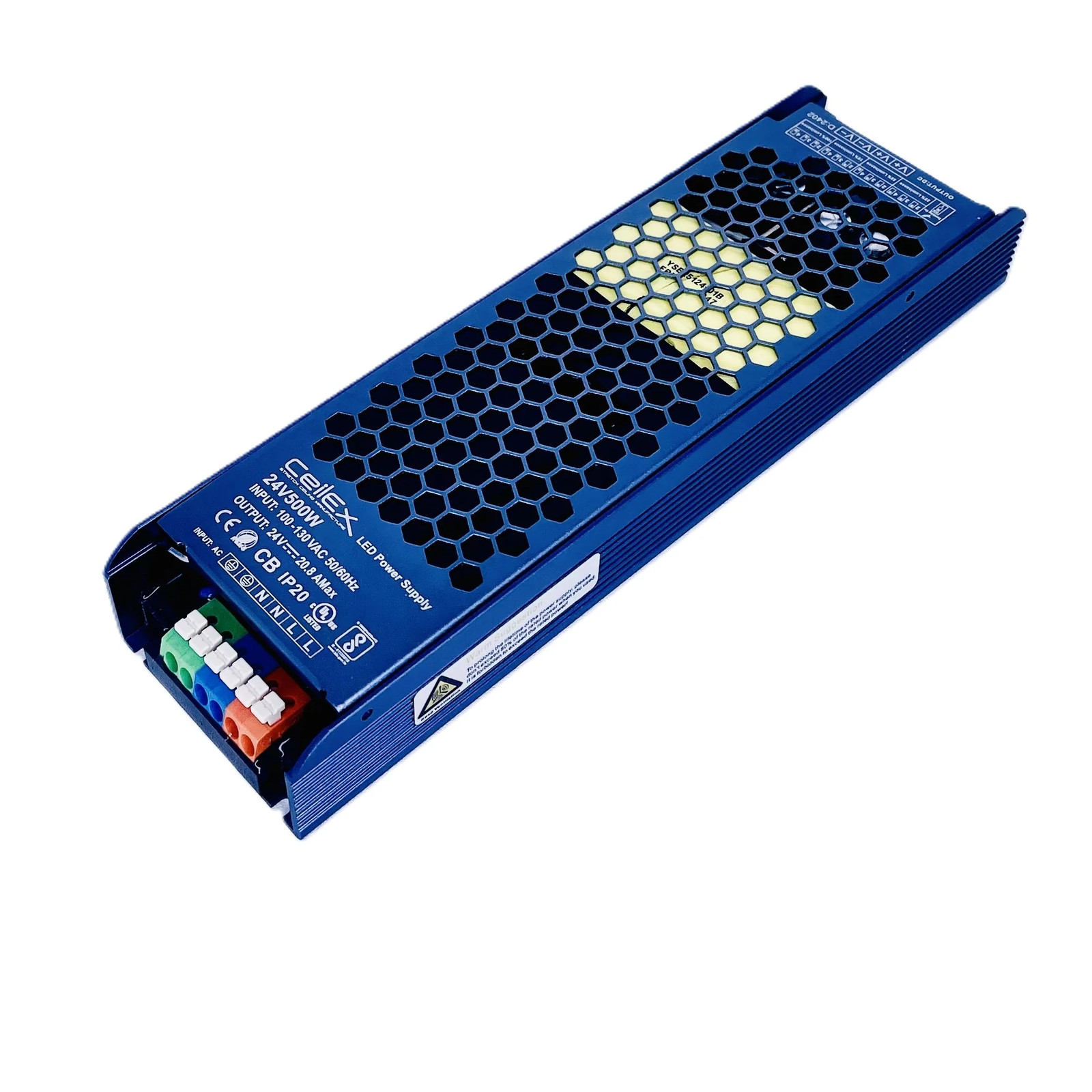 LED Power Supply 24V 500W, IP20 LED Driver, LED Transformer 100-130 VAC 50/60Hz