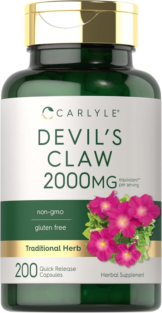 Devils Claw 2000mg | 200 Capsules | Concentrated Root Extract | by Carlyle