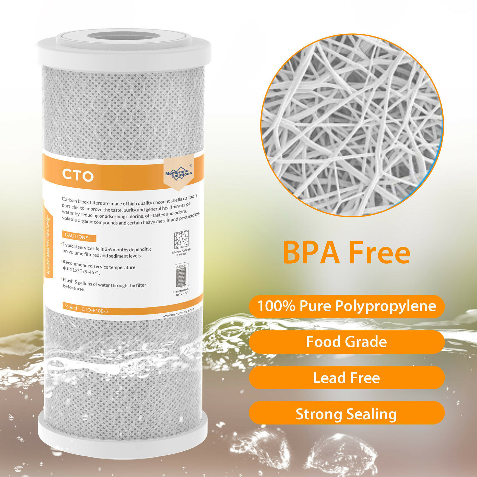 10 Inch Big Blue 10" x 4.5" Whole House Water Filter Housing Filtration System