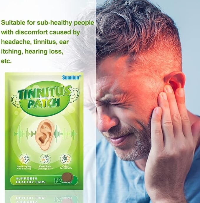 Tinnitus Ear Patch, Natural Formula Ear Patches for Ringing Ears, 12 Patch