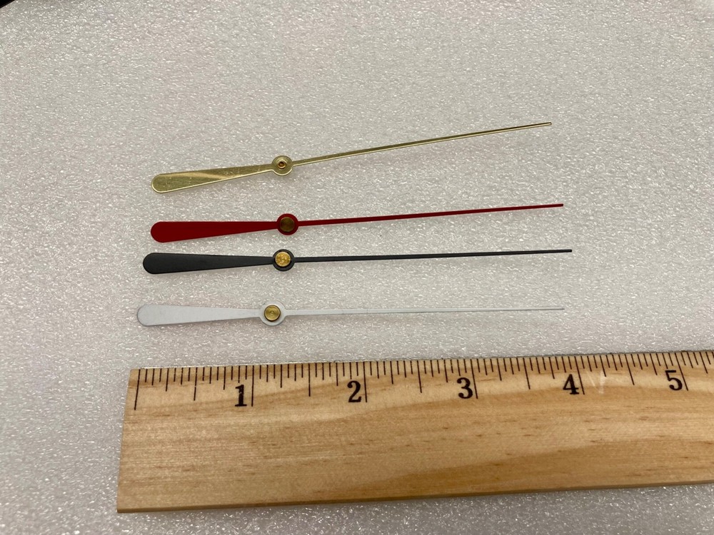 Clock Spade Hands for Standard 'I' Battery Movements + Second Hand 5-6" Face