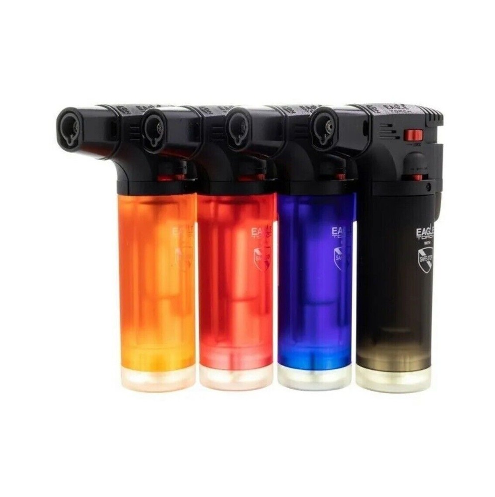 4 Pack Eagle Butane Torch Lighter Gun Windproof Adjustable Jet Flame Refillable