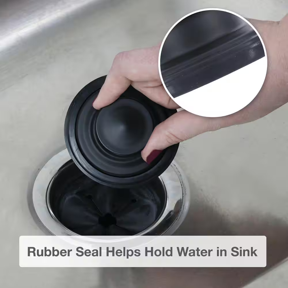 Kitchen Garbage Disposal Drain Stopper in Matte Black