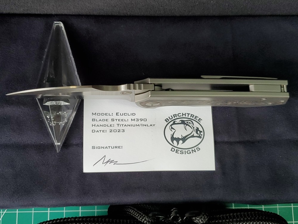 Burchtree Bladeworks Euclid W Titanium/Fat Carbon Handle & M390 Pocket Knife