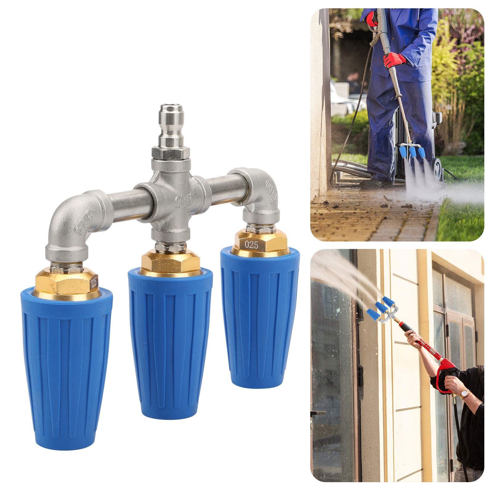 Triple Turbo Pressure Washer Nozzle 4000 PSI 1/4" Quick Connect M22 Brass Head