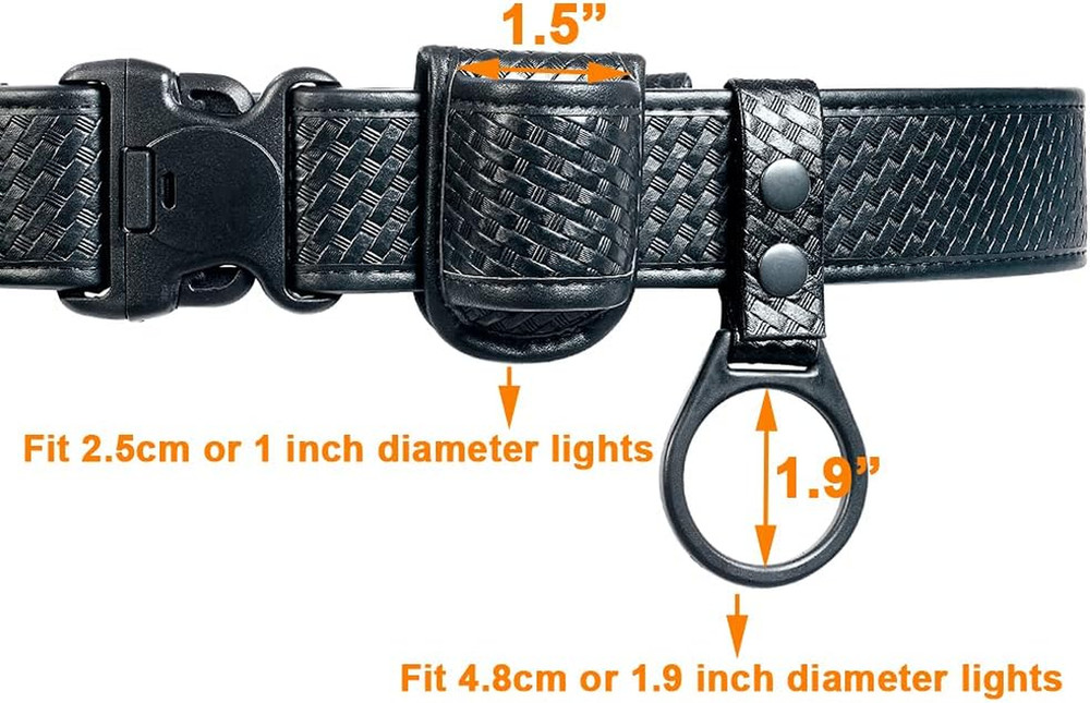 Compact Flashlight Holder(Open Top)+ Flashlight Ring Strap Holder Hold Mag Lite
