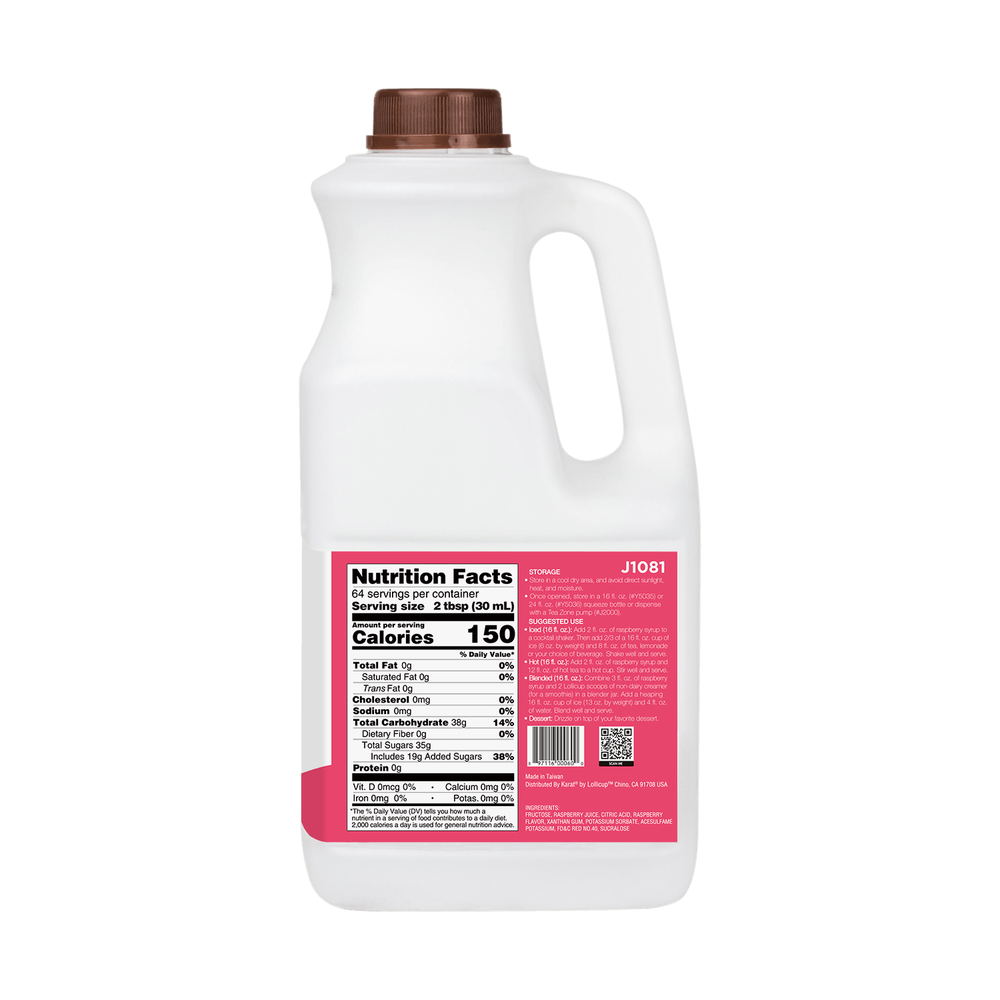Tea Zone Raspberry Syrup (64oz), J1081