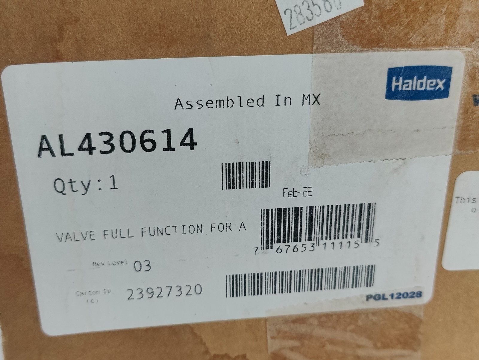 NEW AL430614 HALDEX VALVE WITH SPRING BRAKE CONTROL