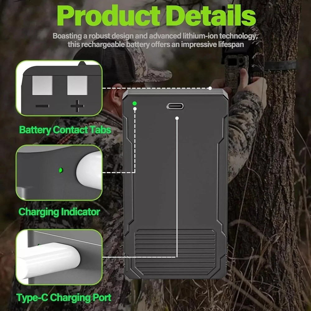 Upgraded Rechargeable LIT-22 Battery For Trail Camera Flex-M Flex G-36 Replace