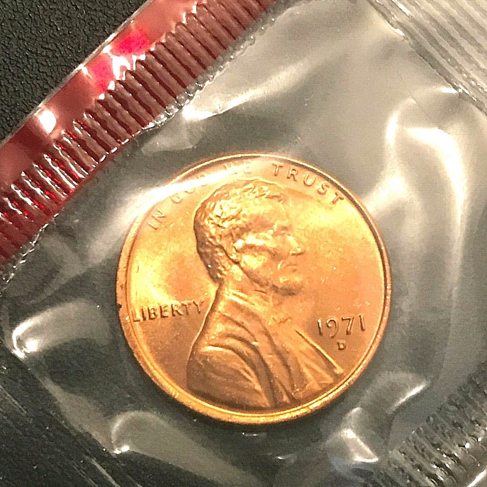 1971  D  Lincoln Cent Grading Choice Uncirculated  in Mint Cello