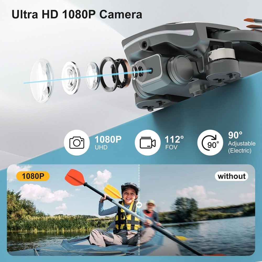 Drone with 1080P, RC Quadcopter Foldable Mini Drone for Beginners, Key Start/...