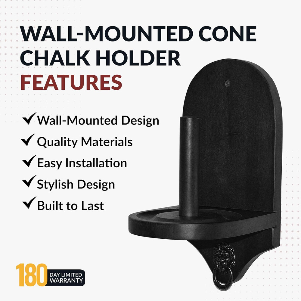 Premier Wall-Mounted Cone Chalk Holder, Black