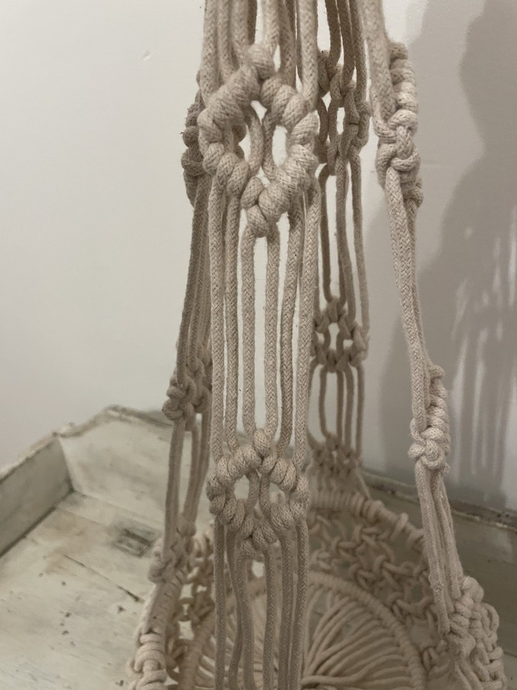 Macrame Hanging Plant Holder 8" Pot Boho Cottage Core NWT