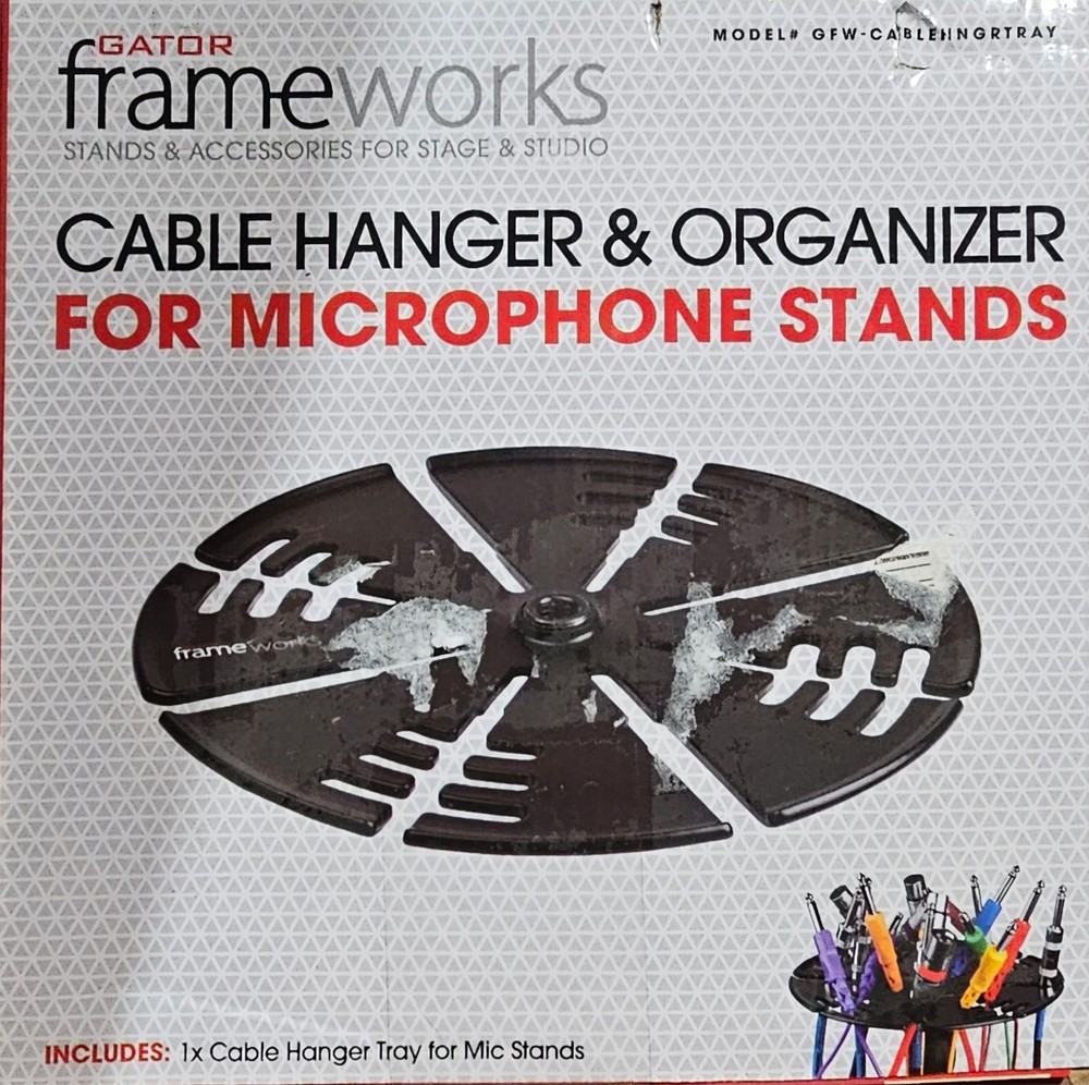 Gator Frameworks Mic Stand Cable Hanger Tray