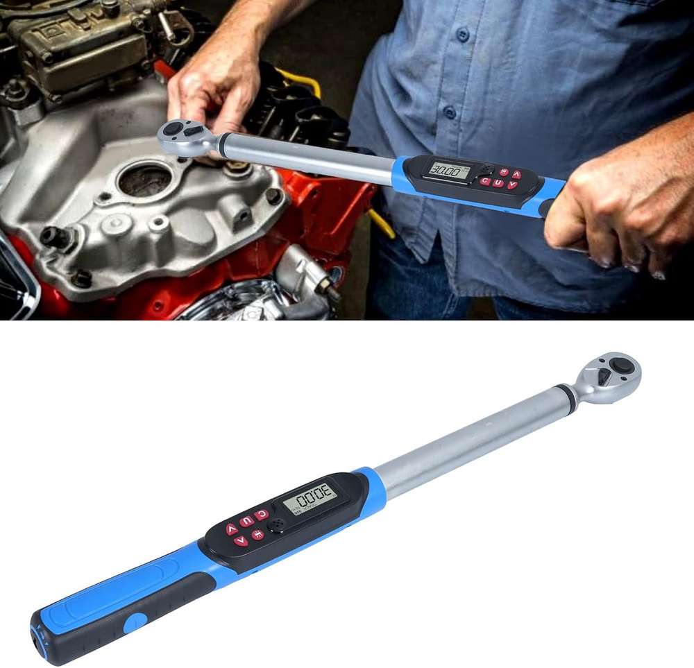 Digital Torque Wrench, Precision Tool with Data Logging, LED Warning Light, Buzz