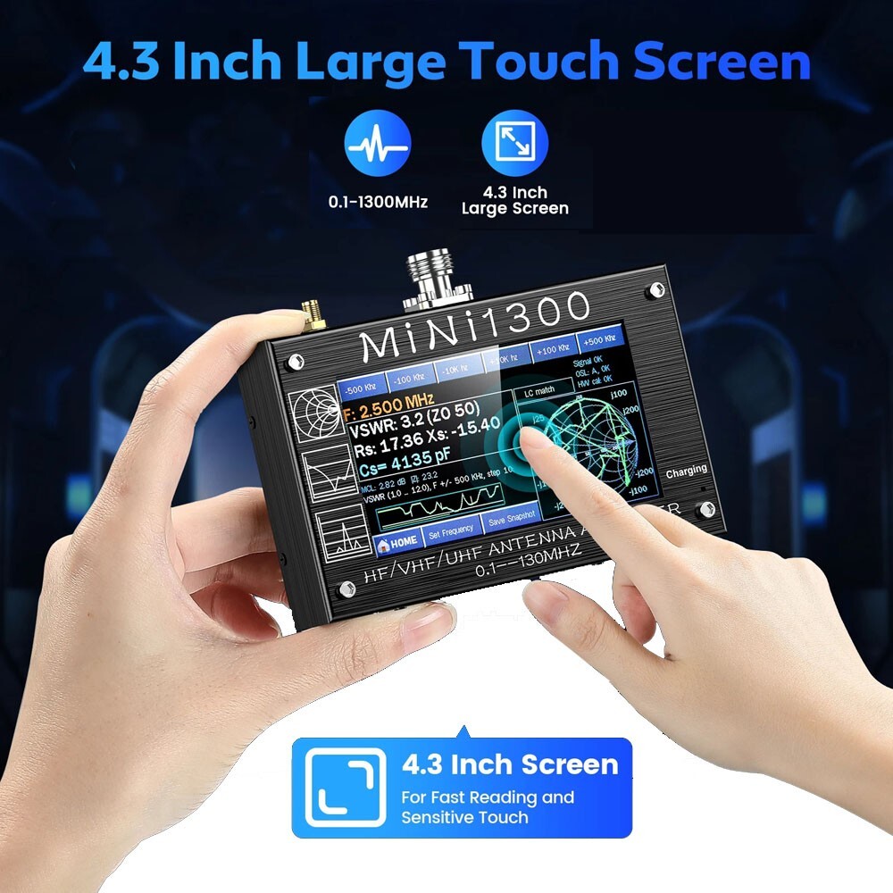 Mini1300 Antenna Analyzer 0.1Mhz~1300MHz  Vector Network Analyzer Multitester