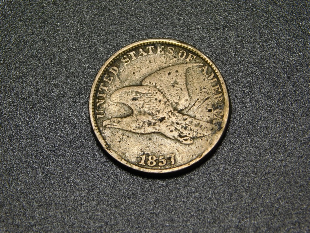 OLD US COIN 1857 FLYING EAGLE PENNY CENT